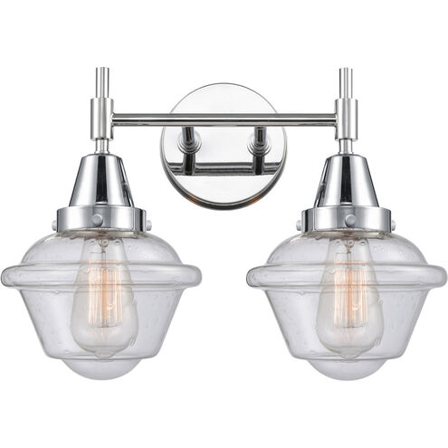 Caden 2 Light 17 inch Polished Chrome Bath Vanity Light Wall Light in Seedy Glass