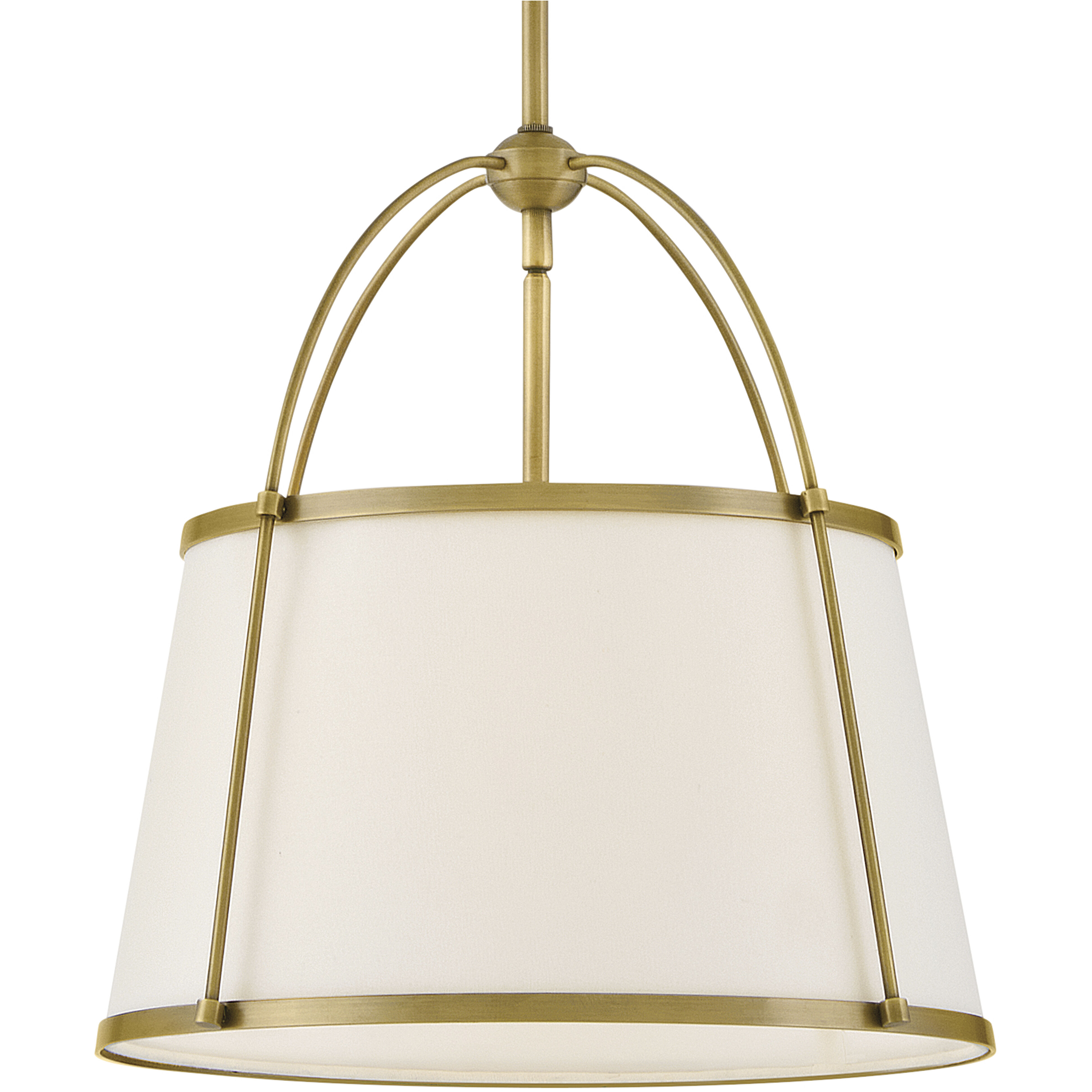 Clarke 1 Light 16.25 inch Lacquered Dark Brass Pendant Ceiling Light in Lacquered Brass with Off-White