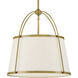 Clarke 1 Light 16.25 inch Lacquered Dark Brass Pendant Ceiling Light in Lacquered Dark Brass with Off White