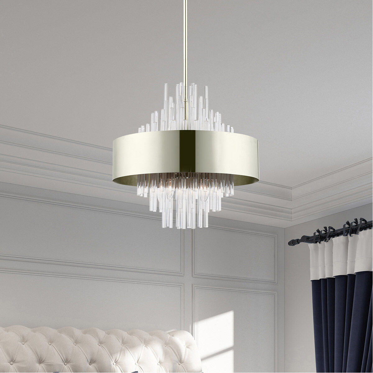 Orenburg 8 Light 21 inch Polished Nickel Pendant Chandelier Ceiling Light