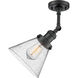 Franklin Restoration Large Cone LED 8 inch Matte Black Sconce Wall Light in Seedy Glass, Franklin Restoration
