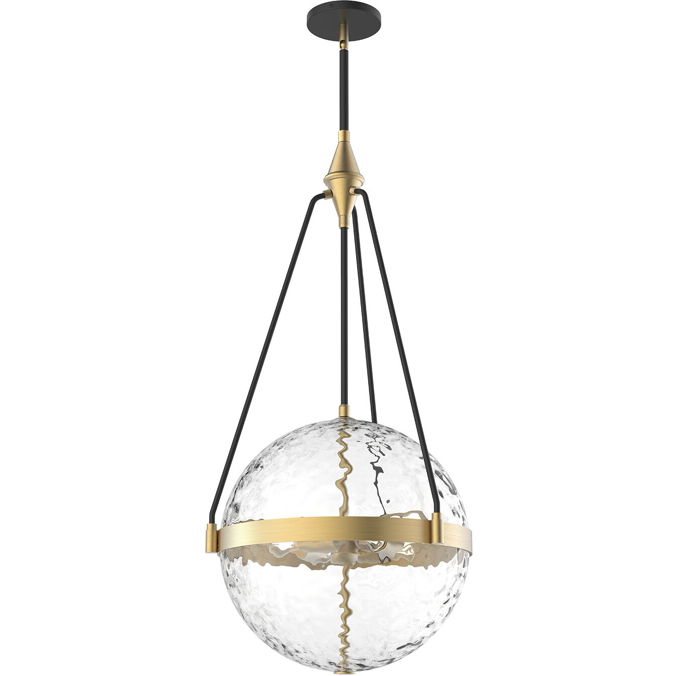 Alora Mood Harmony 4 Light 17.5 inch Brushed Gold/ Clear Water Glass Pendant Ceiling Light