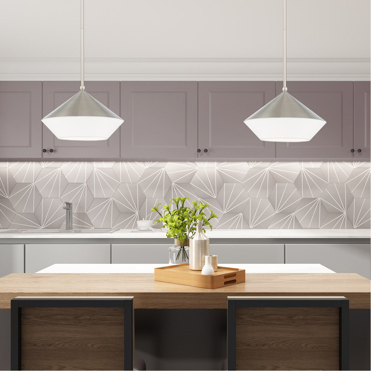 Stockholm 1 Light 13 inch Brushed Nickel Mini Pendant Ceiling Light