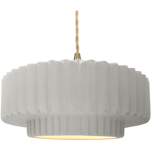 Radiance 1 Light 16.25 inch Bisque and Brushed Brass Pendant Ceiling Light