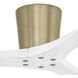 Avtur 60 inch Soft Brass with Flat White Blades Flush Mount Ceiling Fan