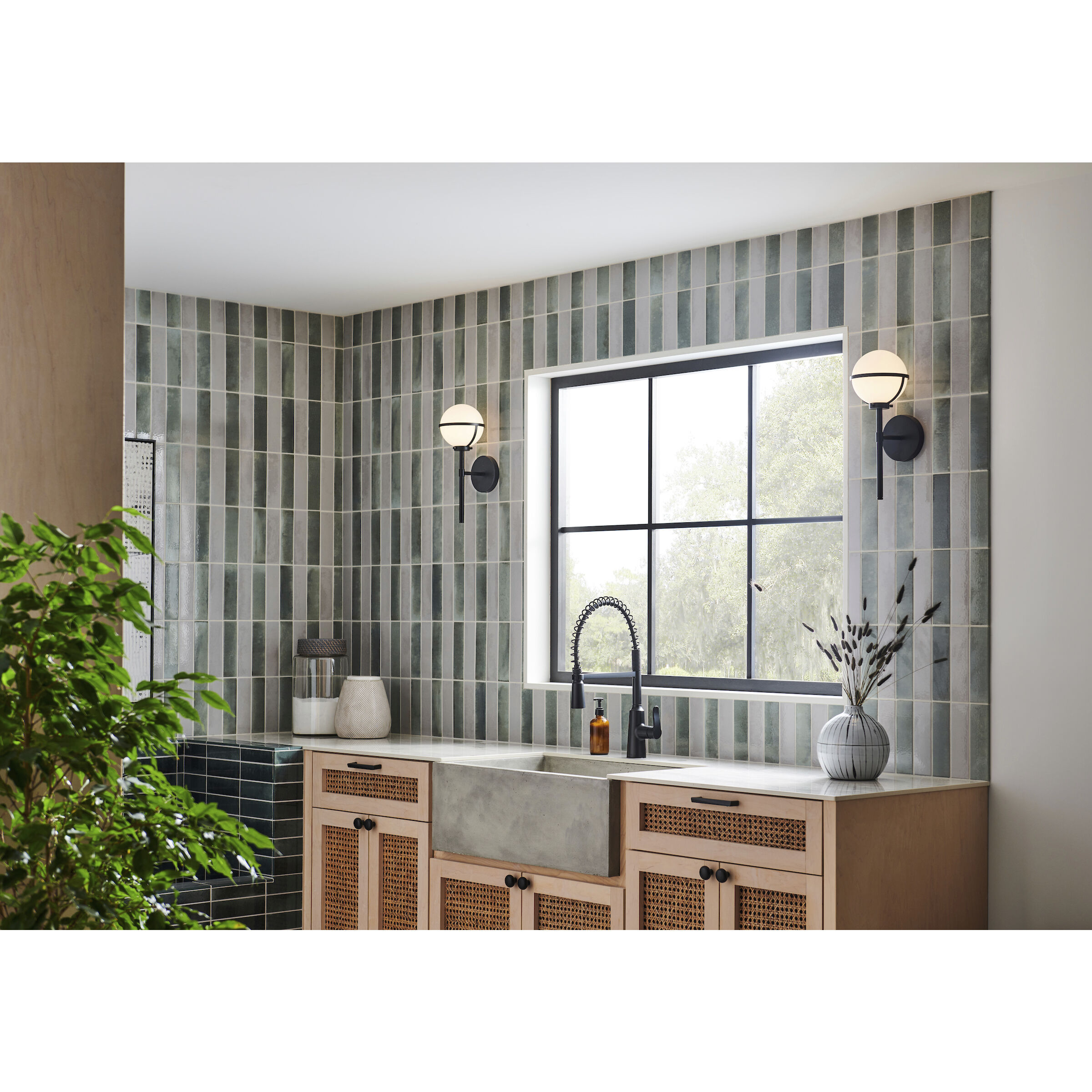 Hollis LED 8 inch Black Vanity Light Wall Light