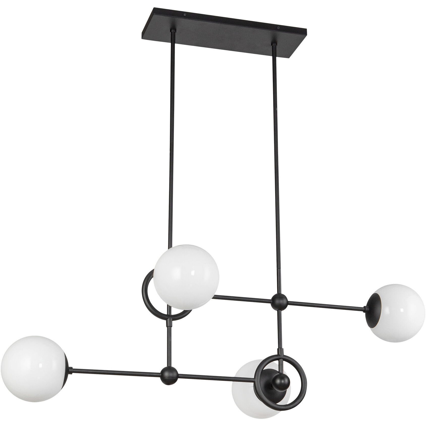 Alora Mood Fiore 4 Light 16.63 inch Matte Black Chandelier Ceiling Light