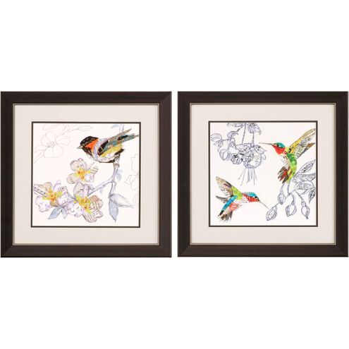 Florals Collection Green Framed Art