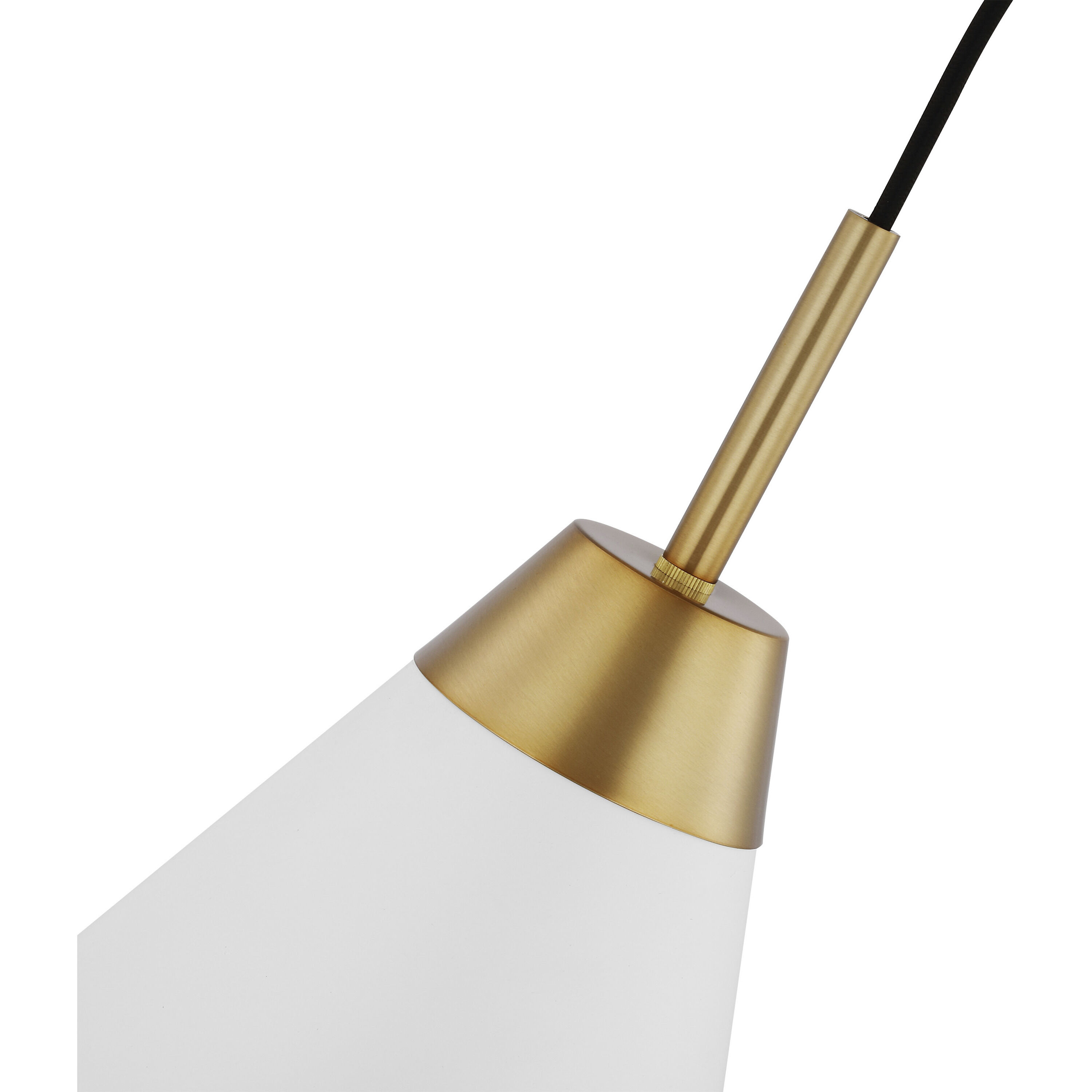 Tango 1 Light 15 inch Matte White/Burnished Brass Pendant Ceiling Light