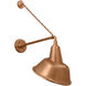 Thomas O'Brien Academy Barn Light LED 30.5 inch Soft Copper Anchored Mack Barn Light in 12.5" Soft Copper Tilted Bowers Shade