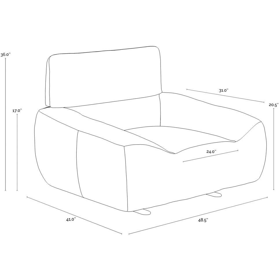 Paget Camel Leather Glider Lounge Chair