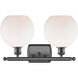 Ballston Athens 2 Light 16 inch Oil Rubbed Bronze Bath Vanity Light Wall Light in Matte White Glass, Ballston