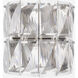 Amazone 3 Light 12.2 inch Nickel Wall Lamp Wall Light in Crystal Glass