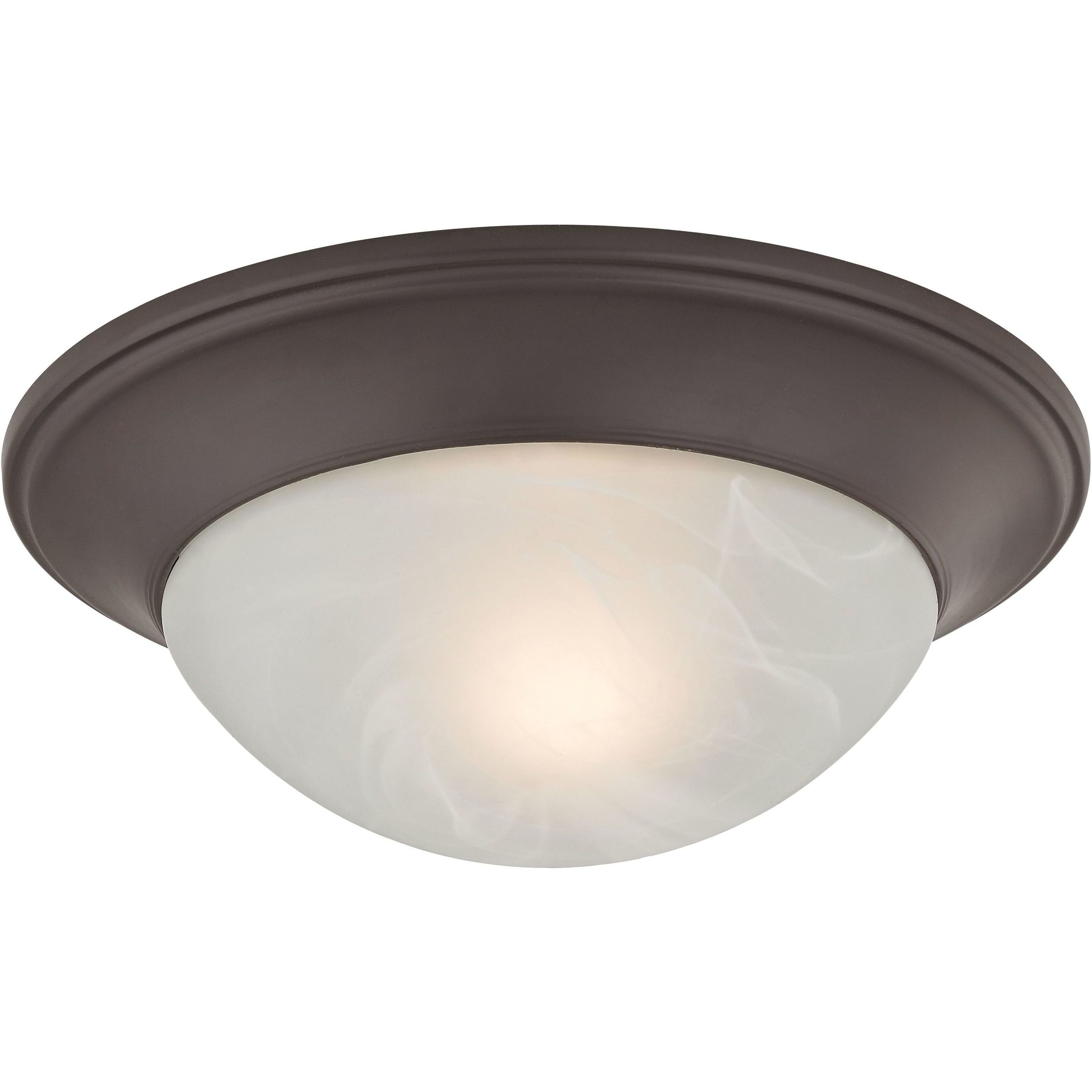 Fluor 1 Light 12 inch Oil Rubbed Bronze Flush Mount Ceiling Light