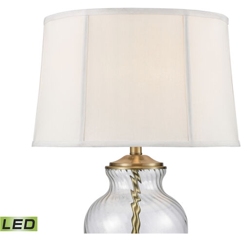 Remmy 28 inch 9.00 watt Clear with Antique Brass Table Lamp Portable Light
