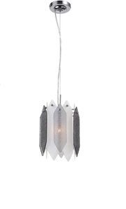 Stratus 1 Light 8.6 inch Chrome Frame Smoke and Frosted Glass Mini Pendant Ceiling Light