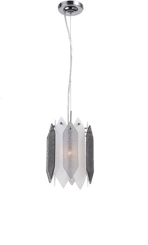 Stratus 1 Light 8.6 inch Chrome Frame Smoke and Frosted Glass Mini Pendant Ceiling Light
