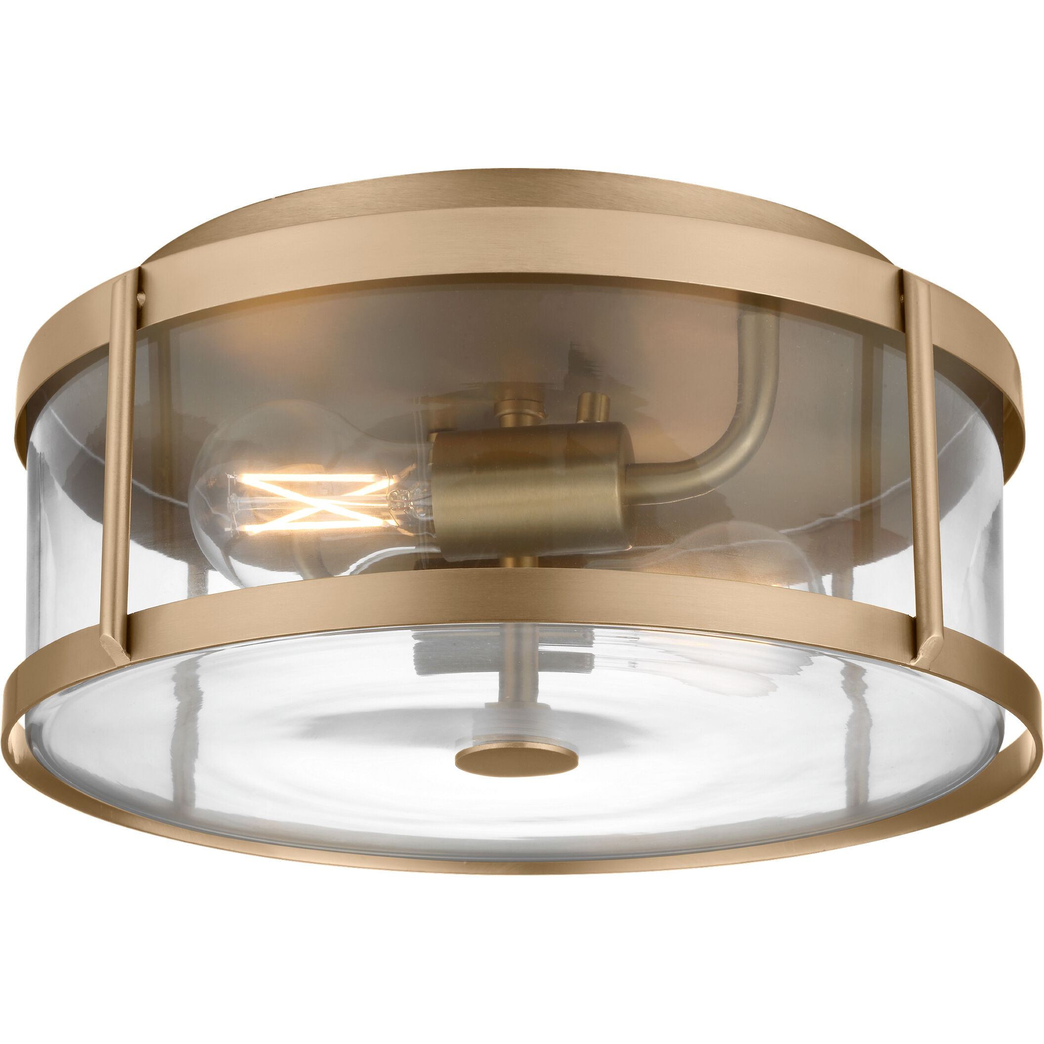 Lumra LED 13 inch Satin Brass Flush Mount Ceiling Light