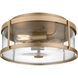Lumra LED 13 inch Satin Brass Flush Mount Ceiling Light