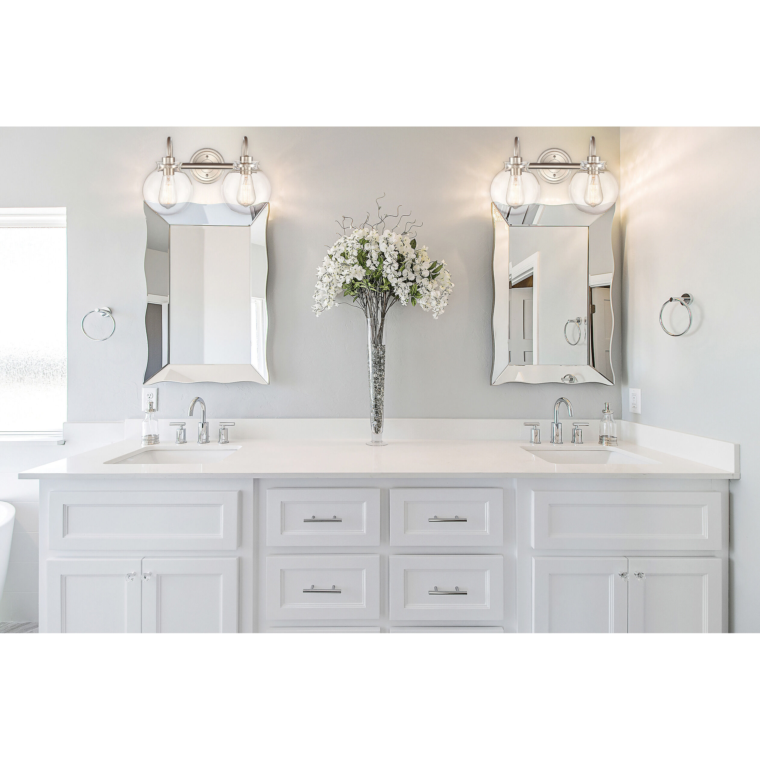 Olivia 2 Light 17 inch Satin Nickel Bath Vanity Light Wall Light