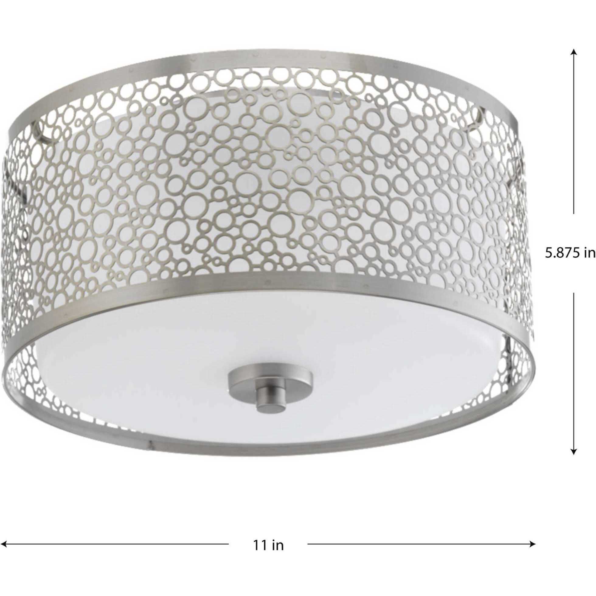 Mingle LED LED 11 inch Brushed Nickel Flush Mount Ceiling Light, Progress LED