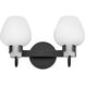 Sylvie 2 Light 14.75 inch Black Bath Light Wall Light