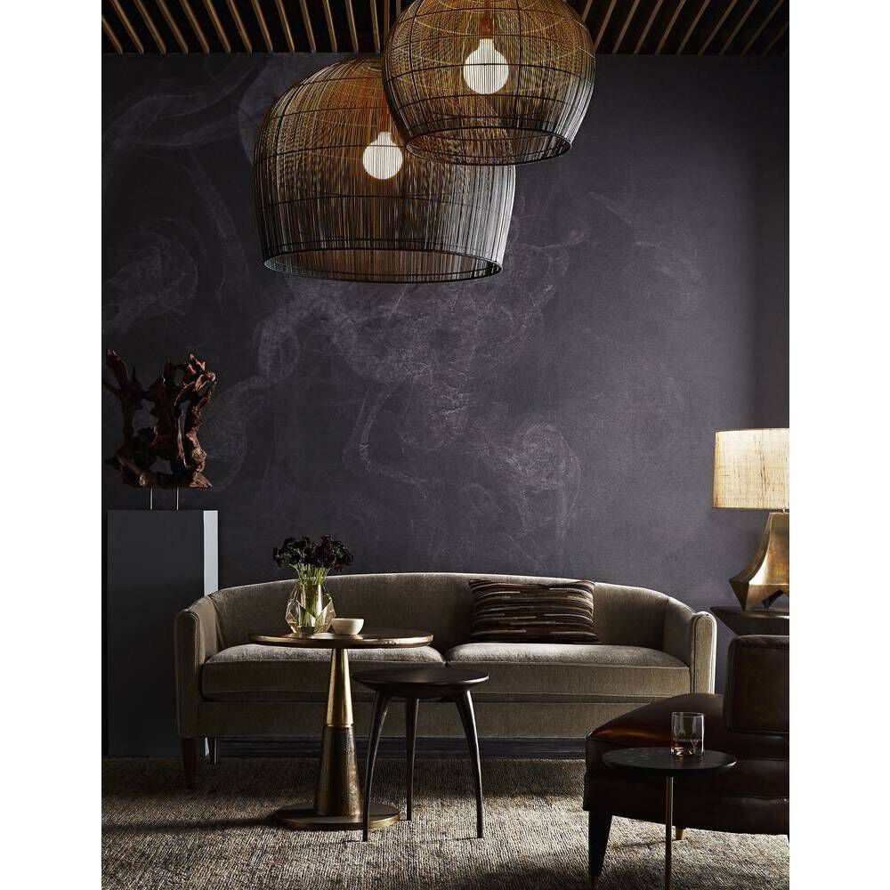 Swami 1 Light 22 inch Natural and Black Ombre with Antique Brass Pendant Ceiling Light, Small