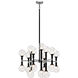 Stellar 18 Light 26 inch Black Chandelier Ceiling Light in Black and Clear