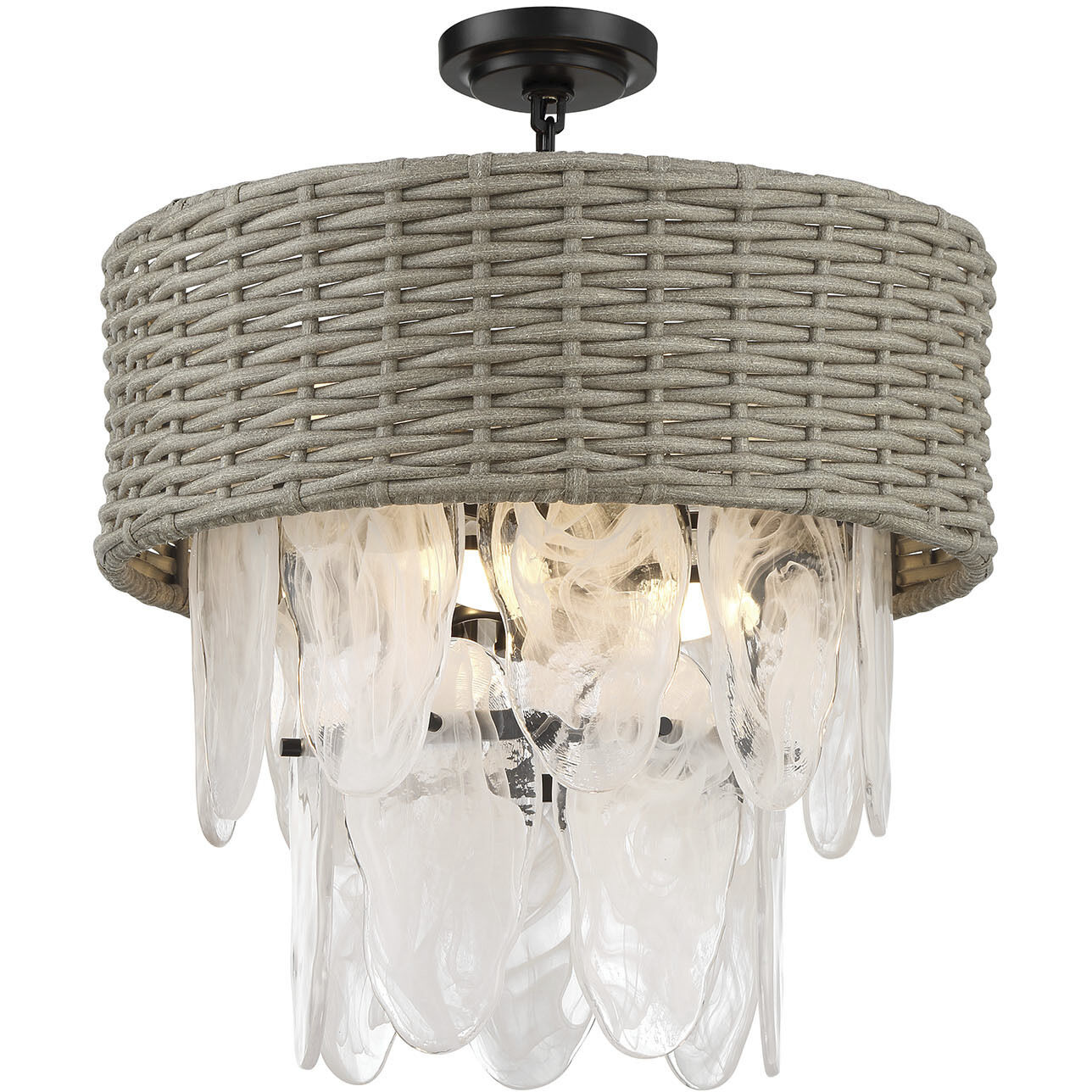 Breakers Isle 6 Light 20 inch Coal Semi Flush Ceiling Light