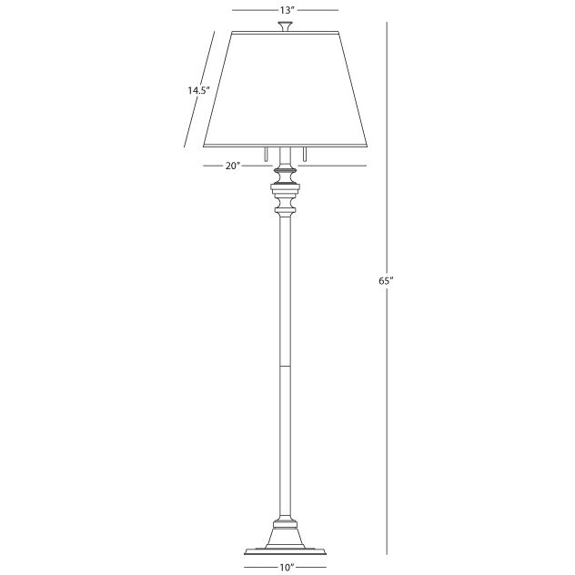 Arthur 65 inch 100.00 watt Modern Brass Floor Lamp Portable Light
