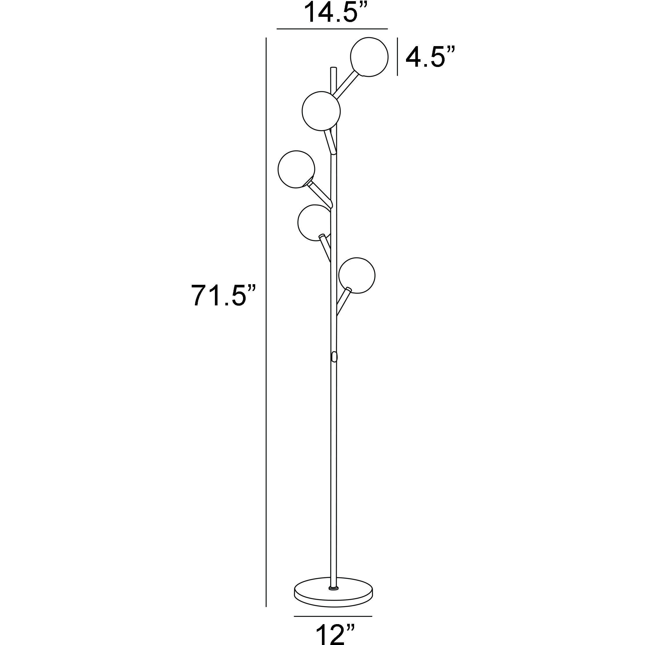 Blanca 71.5 inch 30.00 watt Black Floor Lamp Portable Light