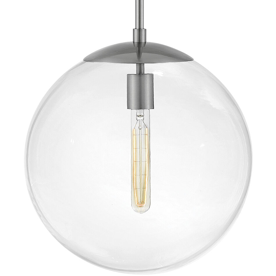 Warby 1 Light 13.5 inch Polished Antique Nickel Indoor Chandelier Ceiling Light in Clear