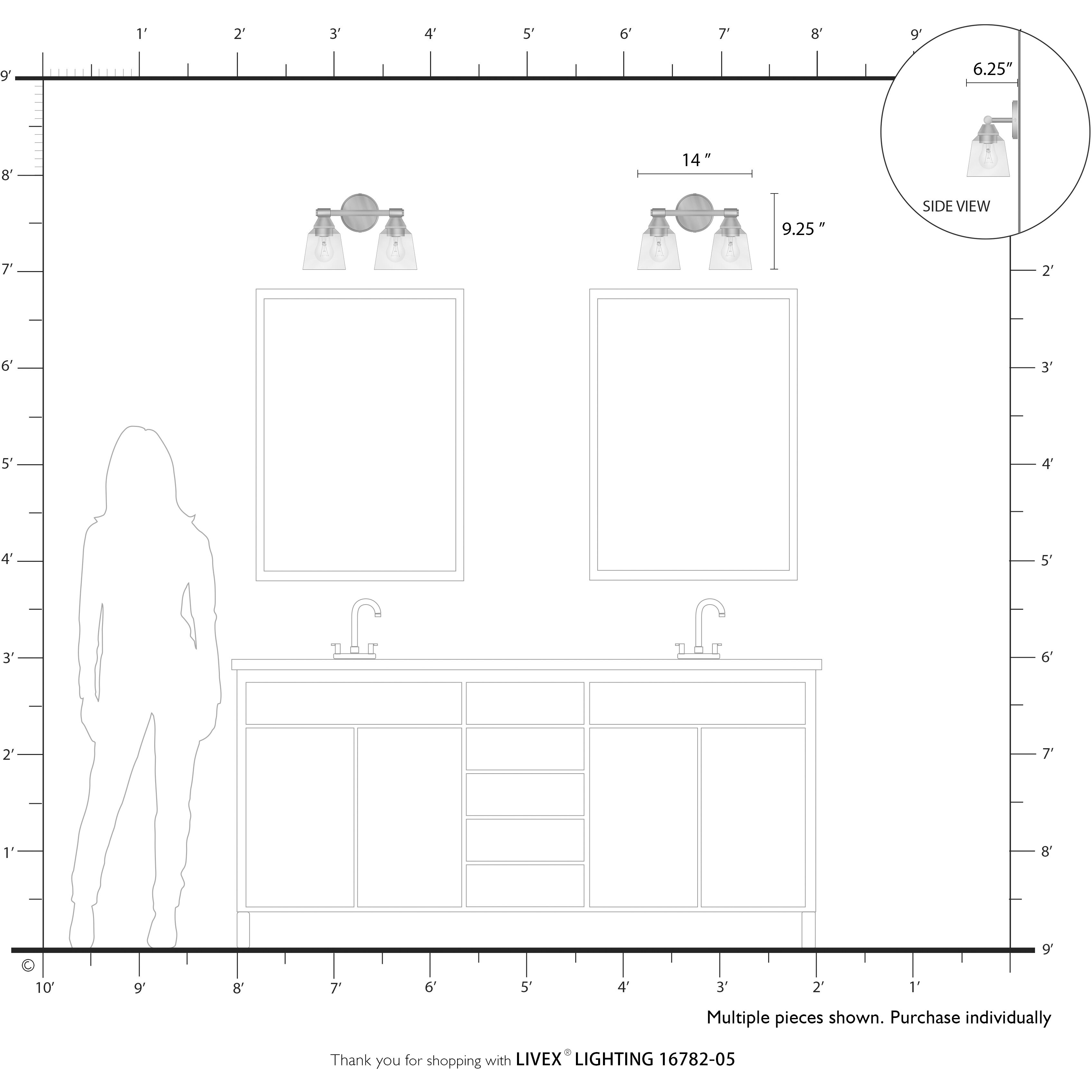 Catania 2 Light 14 inch Polished Chrome Vanity Sconce Wall Light
