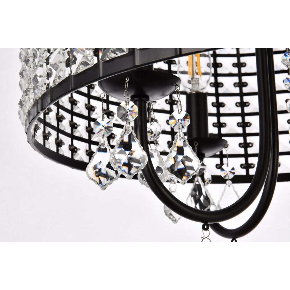 Elise 4 Light 17 inch Black Flush Mount Ceiling Light