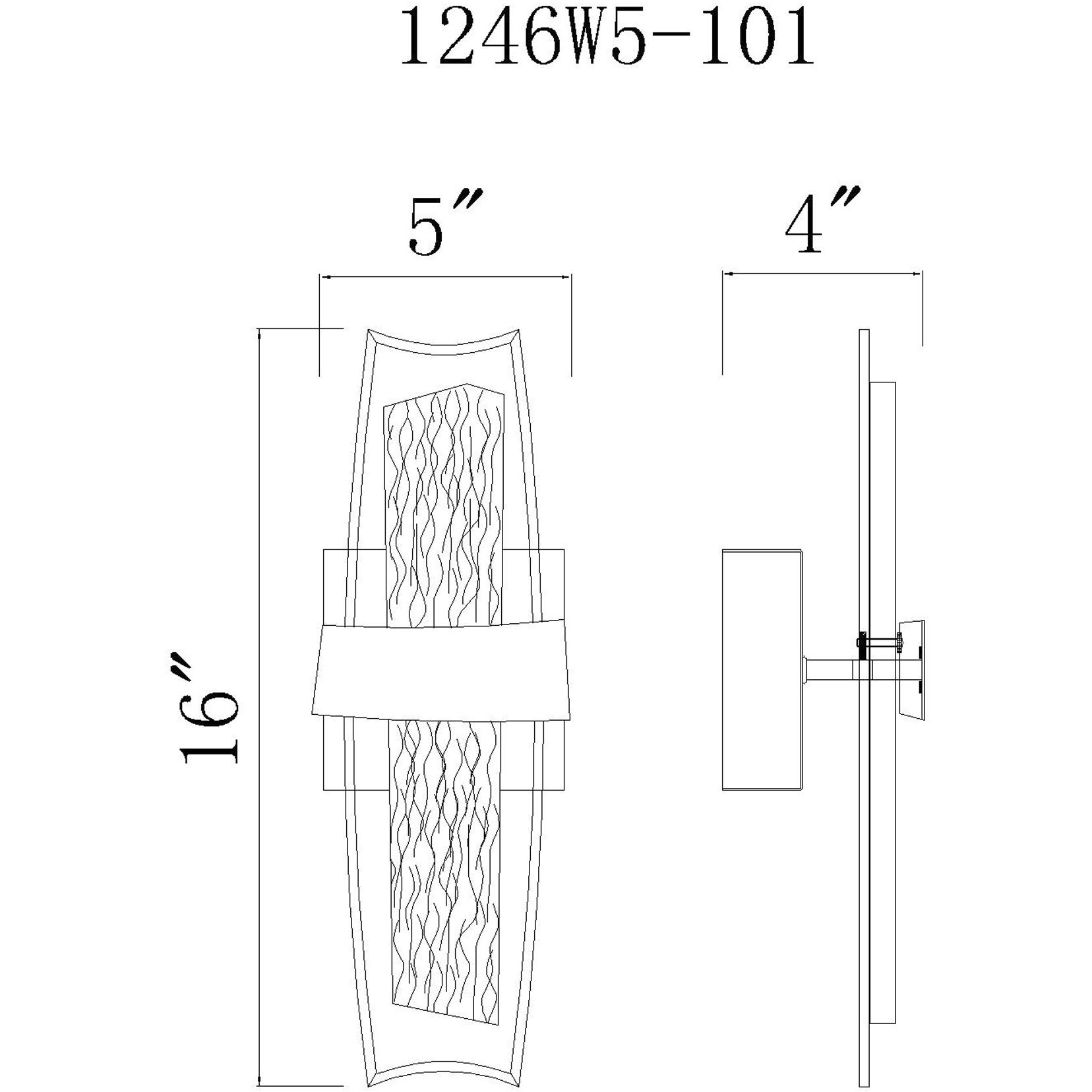 Guadiana LED 4 inch Black Wall Light