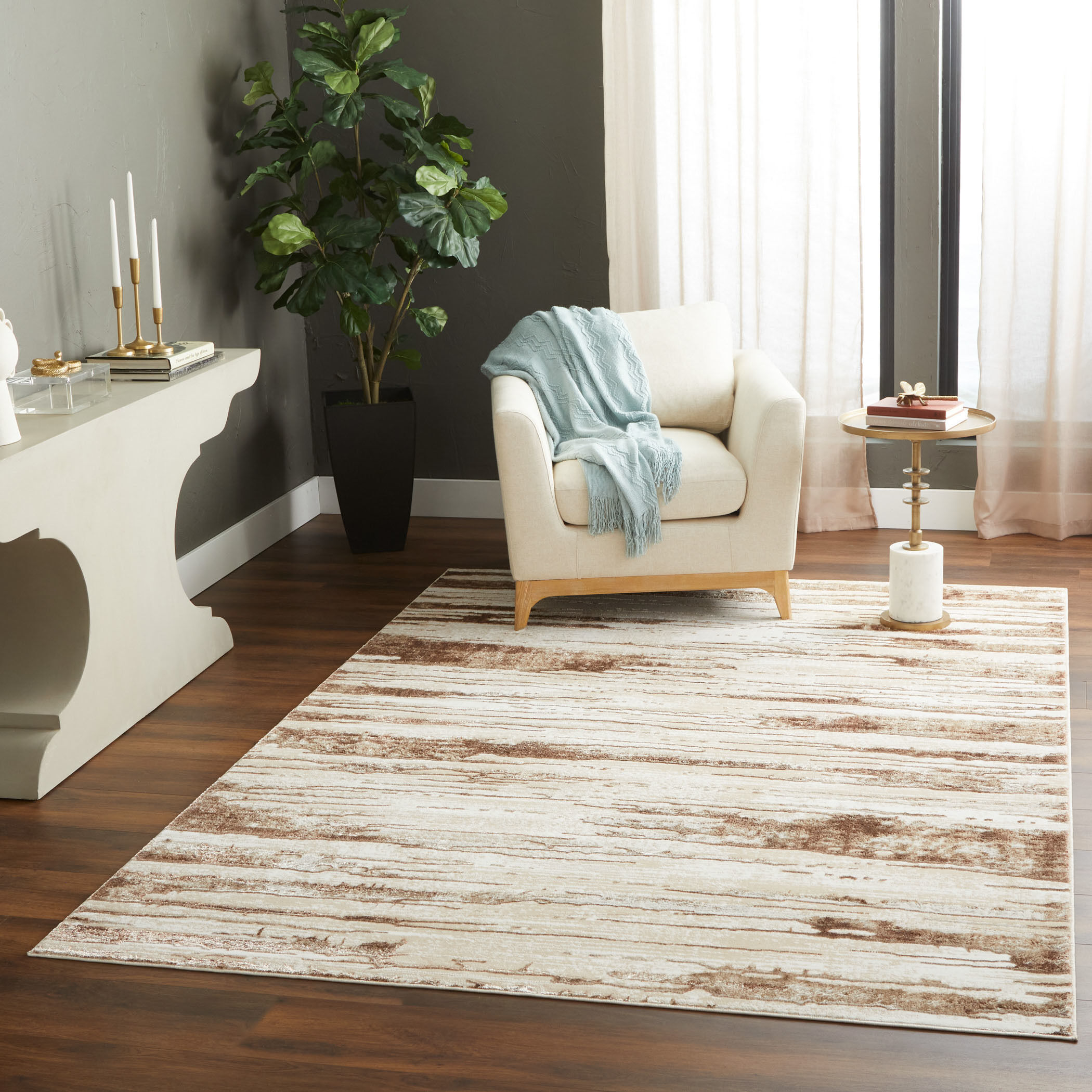 Piave 130 X 94 inch Earth Tones Rug in 8 x 11
