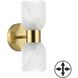 Vonda 2 Light 4.75 inch Aged Brass Wall Sconce Wall Light in Faux Alabaster