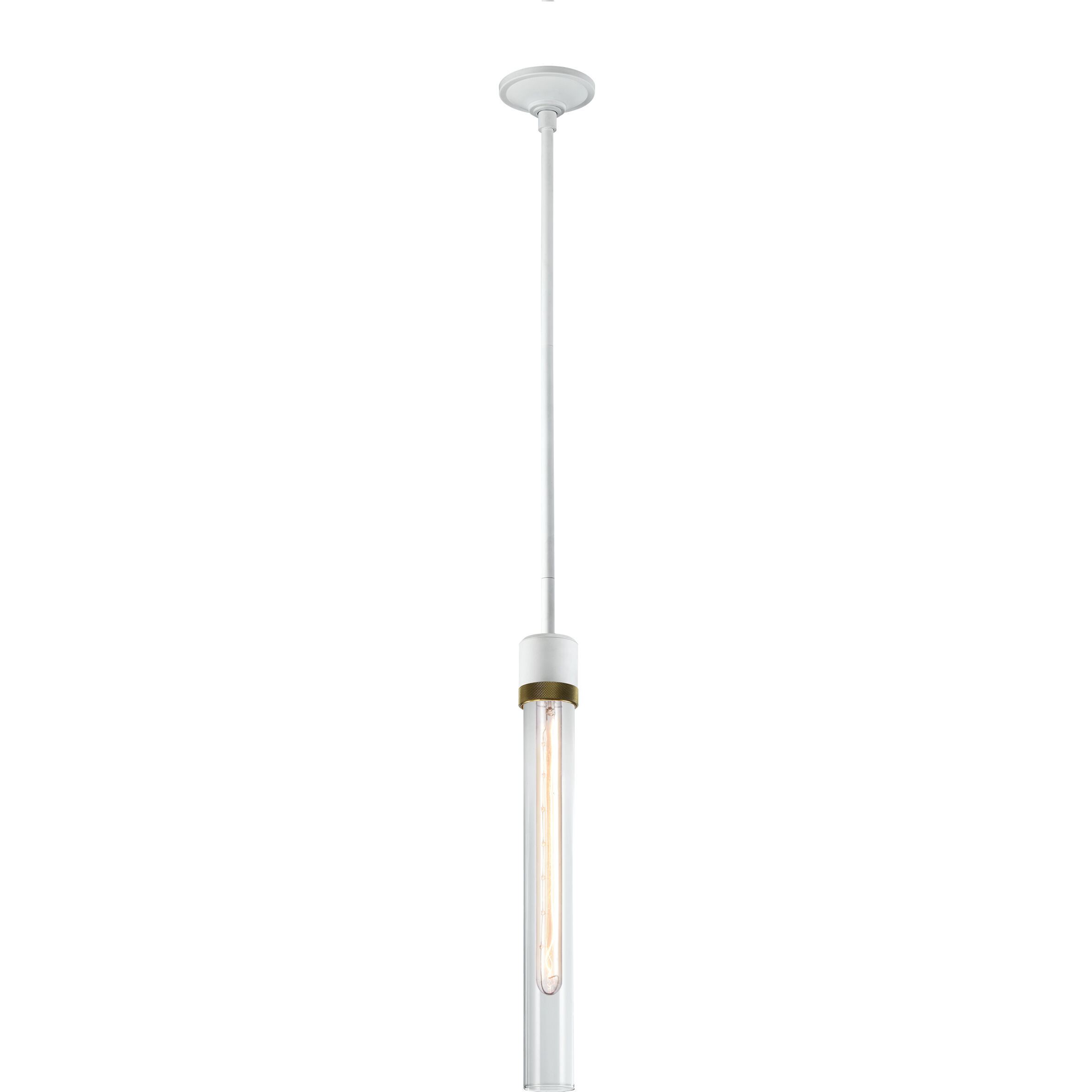 Zigrina 1 Light 5.13 inch Matte White with Aged Brass Pendant Ceiling Light
