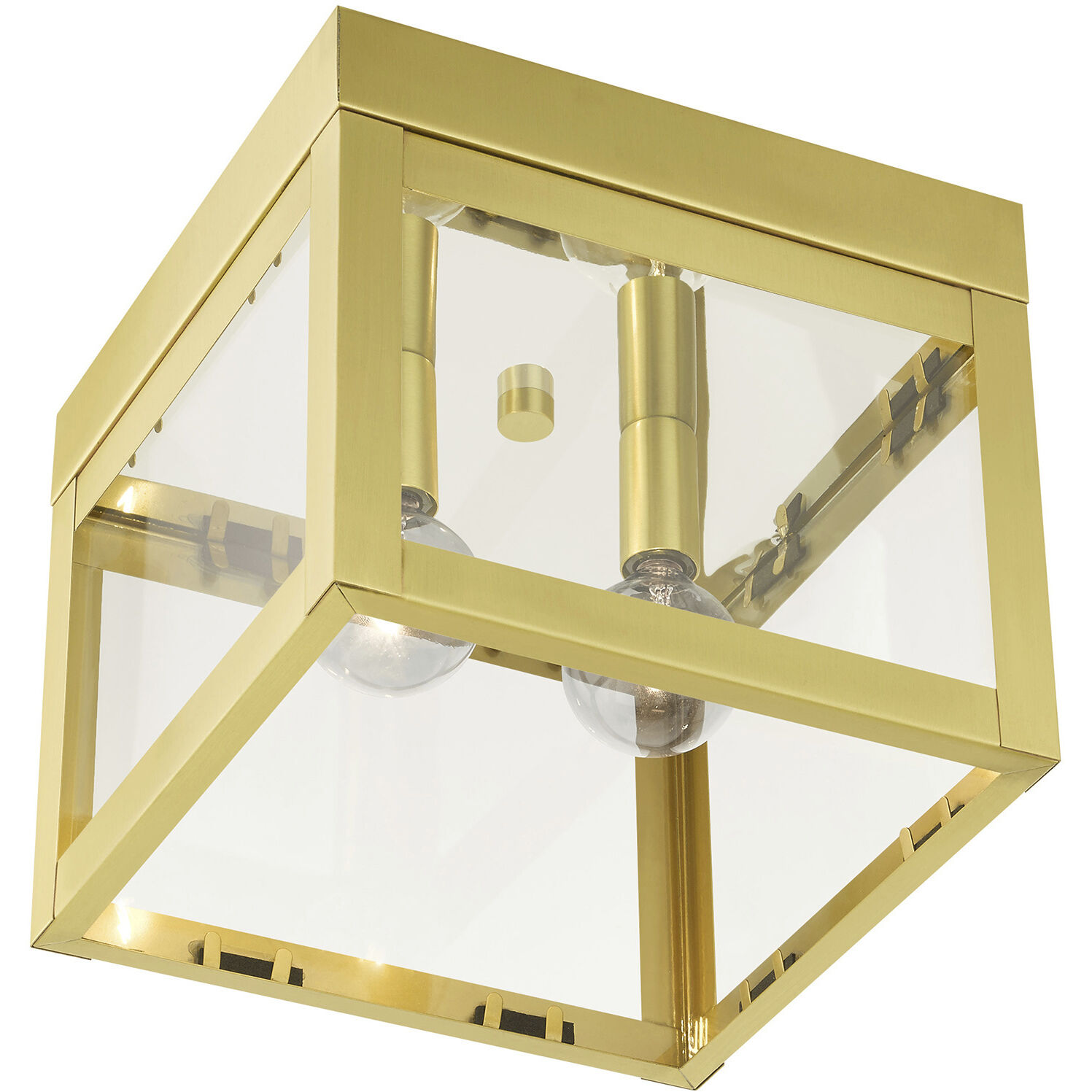 Nyack 2 Light 8 inch Satin Brass Flush Mount Ceiling Light