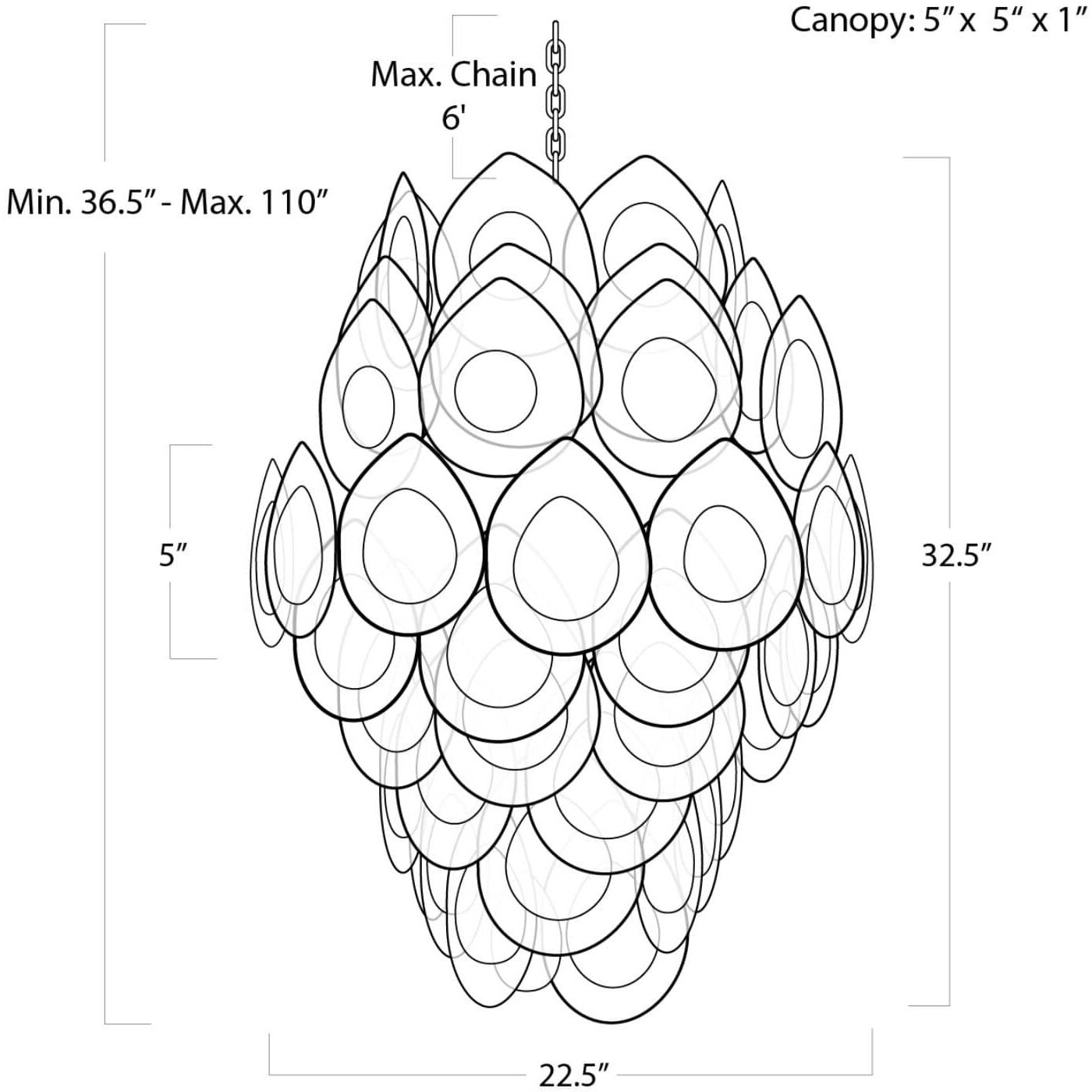 Diva 8 Light 22.5 inch Grey Chandelier Ceiling Light