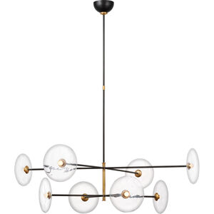 Ian K. Fowler Calvino LED 42 inch Aged Iron and Hand-Rubbed Antique Brass Radial Chandelier Ceiling Light, Large