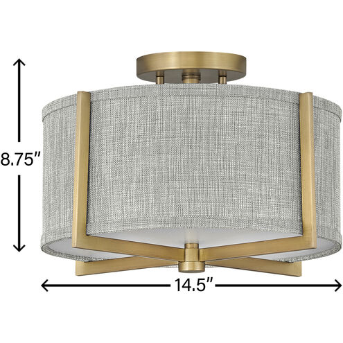Galerie Axis LED 15 inch Heritage Brass Indoor Semi-Flush Mount Ceiling Light
