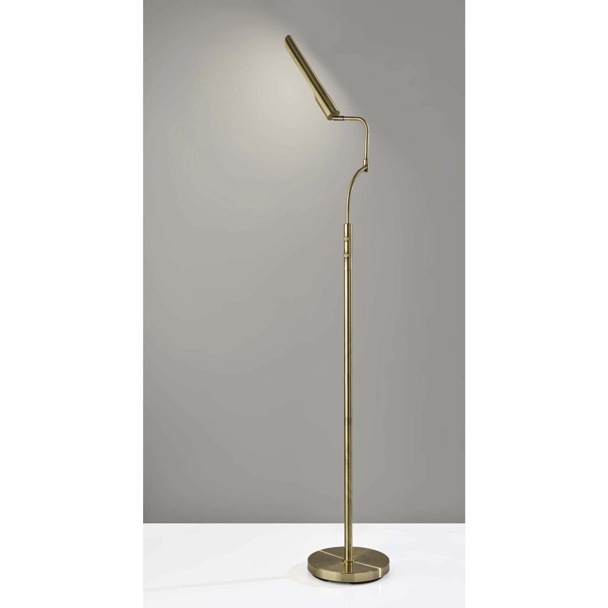 Zane 56.5 inch 10.00 watt Antique Brass Floor Lamp Portable Light, with Smart Switch