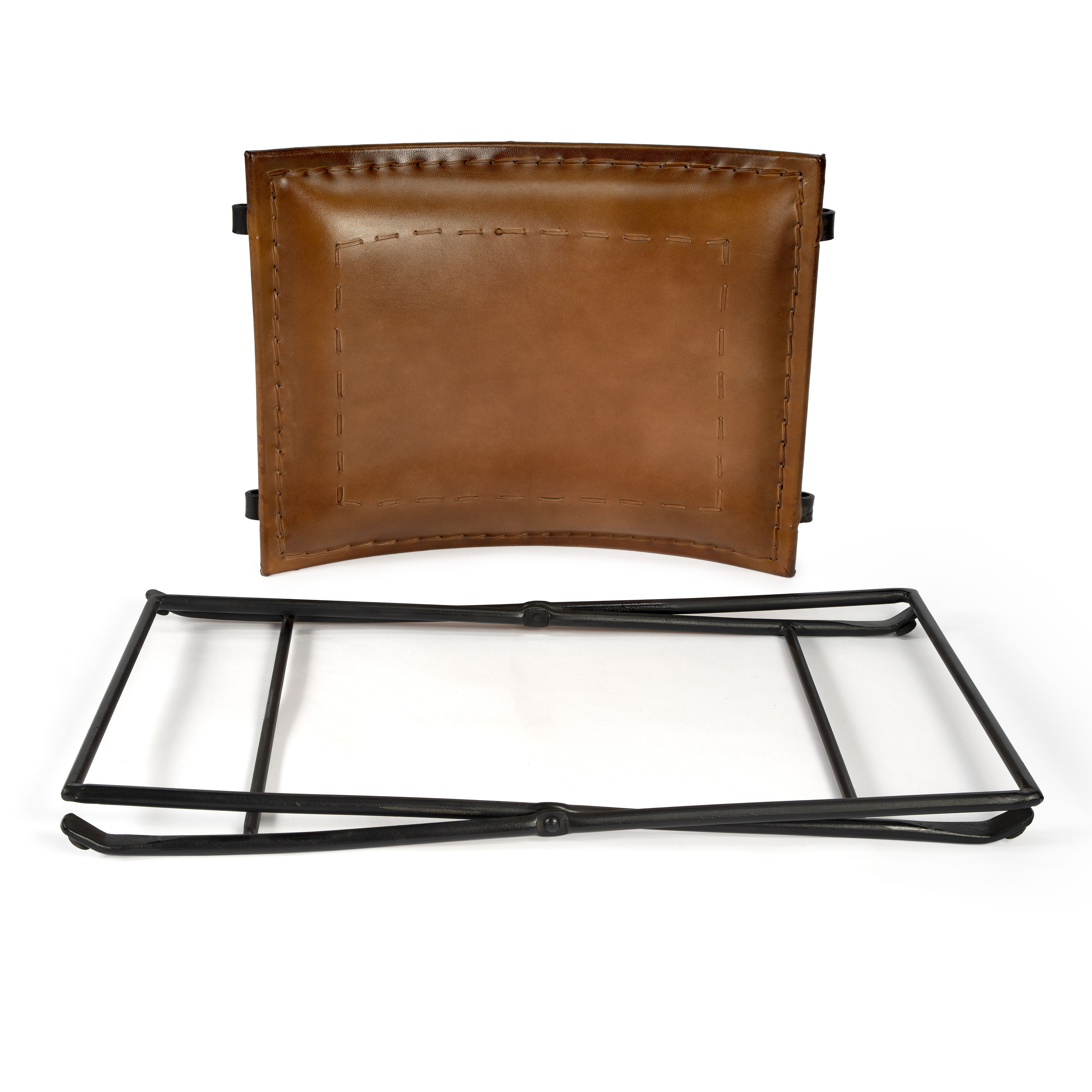 Industrial Chic Melton  Brown Leather Bench