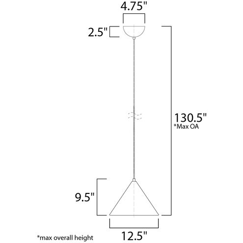 Abyss LED 12.5 inch Matte White Single Pendant Ceiling Light