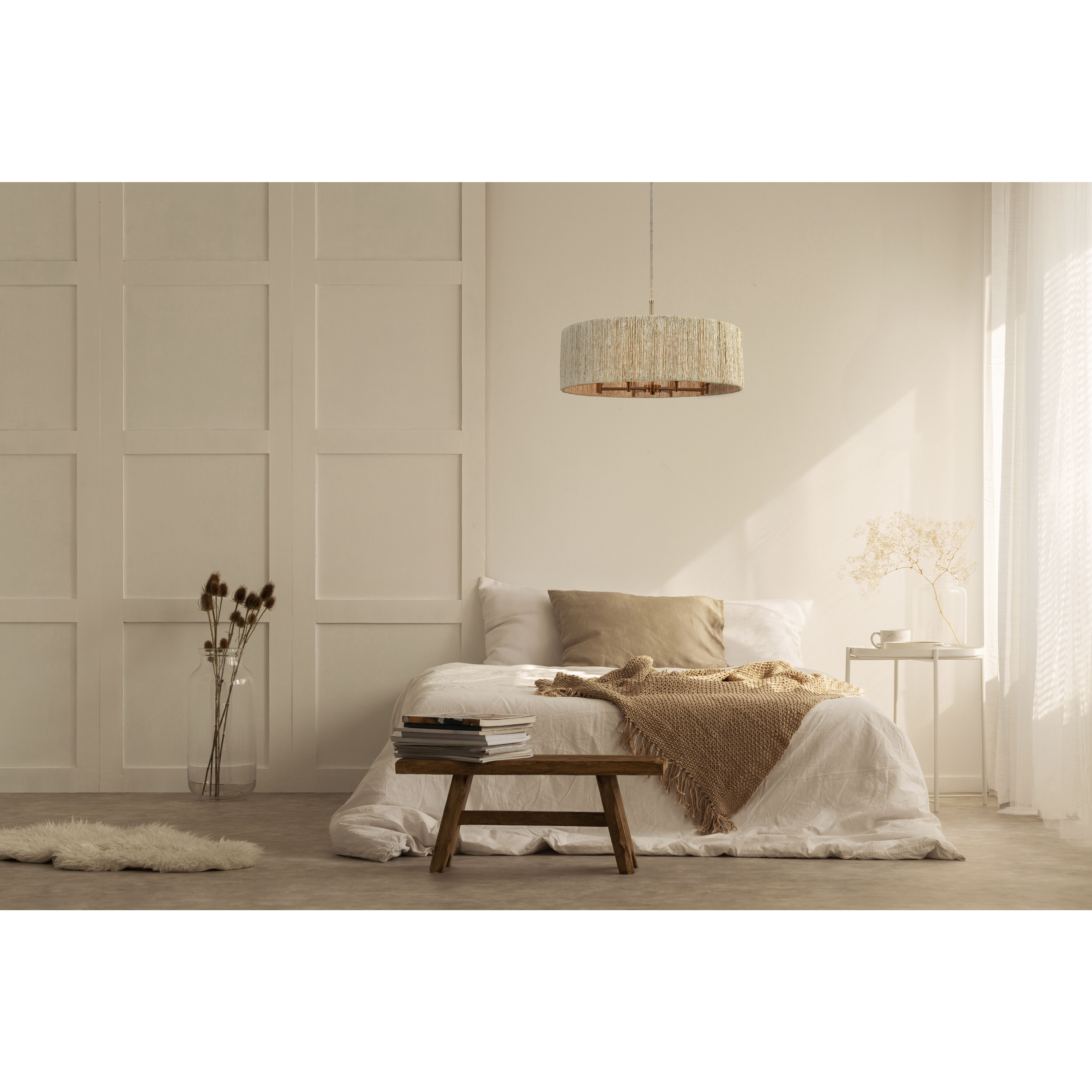 Abaca 8 Light 33 inch Satin Brass Chandelier Ceiling Light