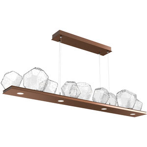 Gem LED 59 inch Burnished Bronze Linear Pendant Ceiling Light in 3000K LED, Clear, Bezel