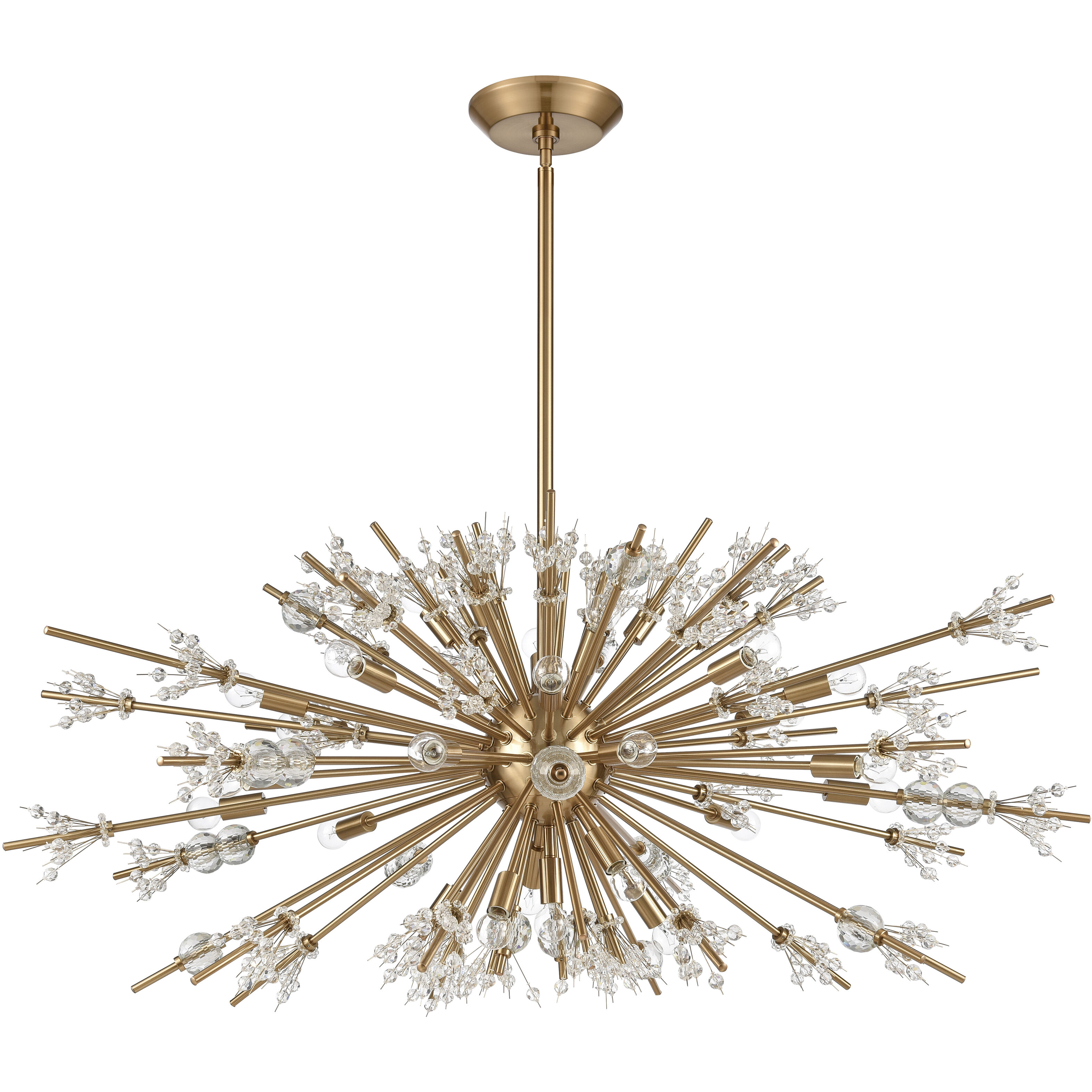 Starburst 29 Light 48 inch Satin Brass Chandelier Ceiling Light