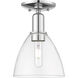Arcadia Bristol 1 Light 7.5 inch Polished Chrome Semi-Flush Mount Ceiling Light in Clear