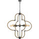 Tahoka 8 Light 36 inch Burlap and Black Iron and Antique Brass Chandelier Ceiling Light